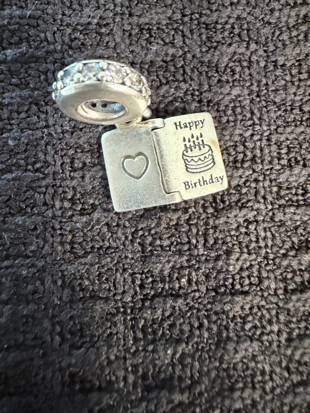 Pandora Silver 'Happy Birthday' Book Locket Charm - Picture 4 of 4